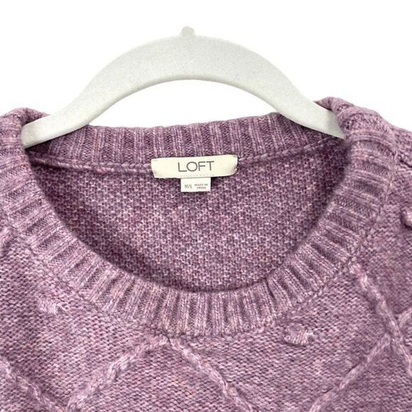 Loft Bobble Poncho boxy Sweater Size M/L purple lavender boho lagenlook - Picture 3 of 6